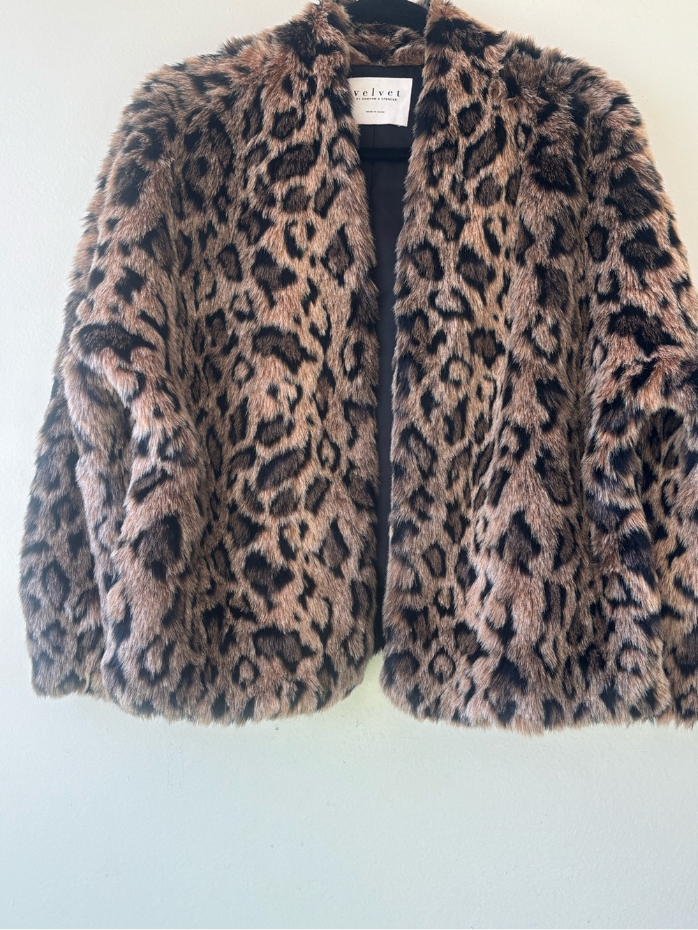 Velvet by Graham & Spencer Leopard Faux Fur Jacket - Brown & Black